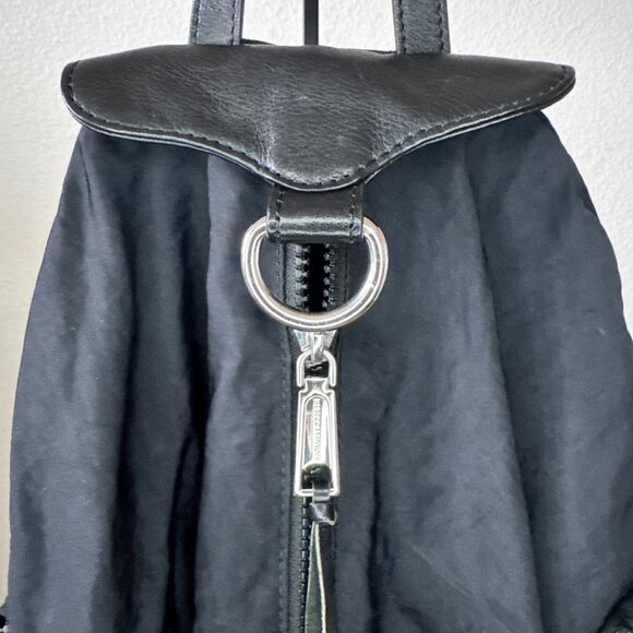 Rebecca Minkoff Julian Nylon Backpack Black Silver Hardware Excellent Condition - Picture 5 of 16